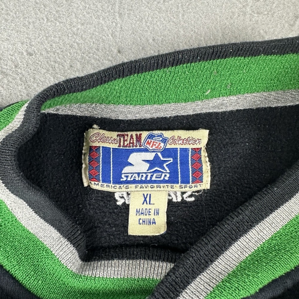 Vintage Starter New York Jets Sweatshirt Men's XL Black Green Embroidered - Picture 14 of 16